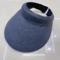 Cappello parasole in rafia blu scuro senza cima, cappellino da spiaggia regolabile per estate. - M（56-58cm） / Rafia nero