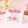 Oil painting style 3D happy birthday greeting card minimalist message card for bakery. - Hand-Drawn Birthday Folding Card Style 2