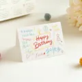 Handwritten happy birthday greeting card with cute illustrations for party, bakery, and floral gifts. - Birthday Series Simple Greeting Card 3