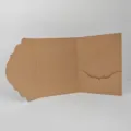 Porte-invitation de mariage en papier kraft avec bords festonnés et poche - Couleur Kraft