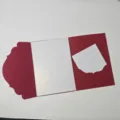 Élégante invitation de mariage bordeaux à trois volets avec bordure festonnée et cartes - Double Carte Blanche