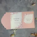 Elegant pink floral wedding invitation card set with pocket folder - Pearlescent Pink