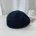 Dunkelblaue Strickbaret Mütze für Damen, japanischer Stil atmungsaktive Malermütze Frühling. - Einheitsgröße / Marineblau