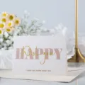 Minimalist gold stamped greeting card ins style blank message card for gift wrapping. - Happy Every Day (Gold Stamping Card)