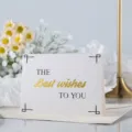 White greeting card with gold foil text "Best wishes", perfect for gifts and flower shops. - Best Wishes (Gold Stamping Card)