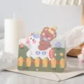 Tarjeta de felicitación oso animal de dibujos animados creativo regalo cumpleaños festival - Oso Montando (00013)