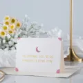 Gold foil greeting card with moon design, elegant blank card for gifts, flower shop, and parties. - Accompany You for Years (Gold Stamping Card)