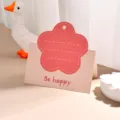 Tarjeta de felicitación plegable creativa con bonito diseño de flor y líneas de escritura. - Estilo Pequeña Flor Roja / Tarjeta de Estilo Fresco Con Agujero