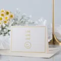 Gold foil stamping greeting card white paper card with love text design for holiday gift writing - Love Love Love (Gold Stamping Card)