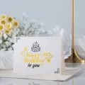Gold foil happy birthday greeting card with envelope, perfect for gift giving and parties. - Happy Birthday (Gold Stamping Card)