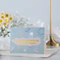 Blue astronaut greeting card with gold foil text, perfect for gifts, notes and wishes. - Self-Discipline and Kindness (Gold Stamping Card)