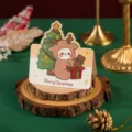 Linda tarjeta de felicitación de Navidad tarjeta de mensaje de bendición para regalo - Reno Y Regalo (Con Sobre)