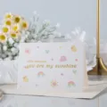 Foil stamped greeting card with cute cartoon illustrations, perfect for gifts and flower shops. - You Are the Light of My Life (Gold Stamping Card)