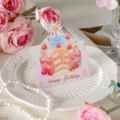 Aquarell Geburtstag Torte Grußkarte 3D Süße Erdbeere Nachricht Karte für Party Festlichkeit - Geburtstagstorten-Segenskarten - Nr. 4 / 10er Pack