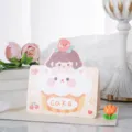 Bonita tarjeta de felicitación de cumpleaños, diseño de tarta de niña, color rosa. - Niña de dulces sueños (Niña de dibujos animados) / Paquete de 10