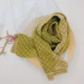Sciarpa in maglia effetto cashmere per bambini, scaldacollo caldo a rombi e morbido scialle. - 20x130 cm / Verde Erba E Beige