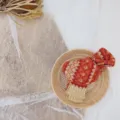 Sciarpa Invernale Bambini in Maglia Motivo Rombi Arancione Collo Caldo Ragazzo e Ragazza - 20x130 cm / Arancio Rosso Beige