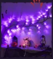 Halloween branch light detail view, purple LED spooky tree vine decor for party holiday ambiance. - USB 8-Function Remote Control / 1.8 Meter 54 Lights / Vine Branch - Purple
