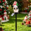 Christmas solar garden stake light LED snowman waterproof outdoor landscape lawn decor - Snowman Sitting on Ball (Shatterproof)