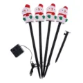 Solar Christmas snowman ground stake lights set with solar panel for outdoor garden lawn decor. - Snowman (4-in-1 Set)