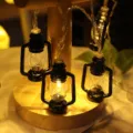 Retro LED kerosene lantern string lights vintage mini horse lamp for bedroom holiday party decor - 1.5m 10LED Battery / Black