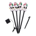 Solar Christmas snowman ground plug light waterproof outdoor garden lawn landscape decoration. - Snowman on Ball (Set of 4)