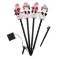 Solar Christmas LED ground plug light outdoor waterproof yard landscape garden decoration set - Santa & Snowman on Ball Mix (Set of 4)