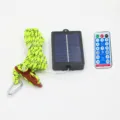 Cuerda luminosa solar impermeable con control remoto, luz de advertencia anti-tropiezo para tienda. - Cuerda verde - versión solar