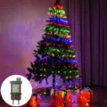 Christmas tree LED string lights, green wire colorful flashing lights for holiday party decoration. - Multicolor EU Plug Transformer