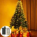 Christmas tree LED string lights with remote control and power adapter for holiday party decor. - Warm White - US Adapter + Remote