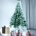 LED Christmas tree string lights with remote control and adapter for holiday home decor. - White - US Plug Transformer + Remote Control