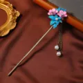 Spilla per capelli in stile cinese vintage con nappine di perle, squisito accessorio Qipao - Stile Dea dei Fiori 3