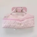 Borsa trapuntata rosa a quadretti per asciugacapelli, borsetta da viaggio portatile con cuore. - Rosa a Quadri