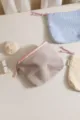 Corduroy cosmetic bag detail, solid color retro portable travel makeup storage pouch zipper. - Gray
