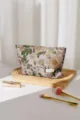 Βintage λουλουδάτο τσαντάκι καλλυντικών jacquard, φορητή τσάντα μακιγιάζ για ταξίδια - L / Ροζ Κίτρινο Φλοράλ