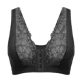 Women's sexy French style thin lace spliced seamless front-closure vest style bra. - S / Tops / Black