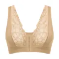 Soutien-gorge en dentelle fermeture avant nude sans coutures sous-vêtement confortable - Beige Clair