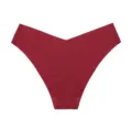 Dark red seamless ice silk women's V-waist panties, comfortable breathable solid color underwear. - 2XL / Burgundy