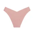 Women seamless ice silk panties low rise V waist breathable solid pink underwear daily wear - S / Pink