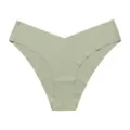 Culotte sans coutures en soie glacée pour femme, sous-vêtement de sport vert clair respirant. - S / Vert Gris Foncé