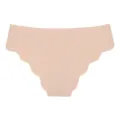 Women's low rise seamless ice silk briefs breathable comfortable scalloped edge pink underwear - L / Bottoms / Nude