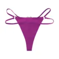 Women purple multi-strap thong underwear breathable sexy low rise string panty - S / Grape Purple