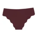 Women seamless ice silk panties low waist scalloped edge breathable briefs underwear - S / Bottoms / Dusty Purple