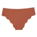 Women's Seamless Ice Silk Panties Low Waist Scalloped Edge Breathable Casual Briefs - Skin Brown