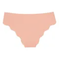 Pink seamless women panties low rise scalloped edge underwear breathable ice silk brief sku - Nude Pink