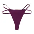 Donna perizoma doppio cinturino viola sexy sottoveste traspirante senza cuciture estate - Taglia S / Viola scuro