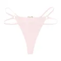 Tanga sexy rosa da donna con doppie spalline sottili, design traspirante in seta di ghiaccio. - Taglia S / rosa pesca