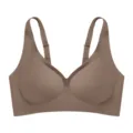 Bequemer damensandfarbener nahtloser bh ohne bugel push up bustier tagliches unterzeug - S / Oberteile / Milchkaffee