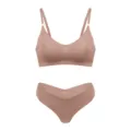 Nahtloser bügelloser BH und Slip Set in Nude Rosa, Größe S, bequeme Alltagsunterwäsche. - S / Hautbeige