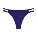 Women Sexy Low Rise Double Strap Thong Solid Color Breathable Underwear Variant Blue - S / Pageant Blue